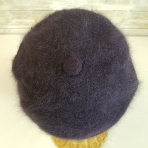 Cheveux Accessories - Cheveux Dark Purple Newsboy Angora Blend Cap Hat Cheveux Accessories - Cheveux Dark Purple Newsboy Angora Blend Cap Hat
